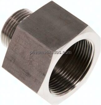 Hydraulik-Reduzierung G 1"(AG)-G 1-1/2"(IG), 1.4571, FKM-Dichtung