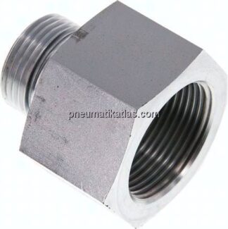 Hydraulik-Reduzierung G 1"(AG)-G 1-1/4"(IG), Stahl verzinkt, NBR-Dichtung