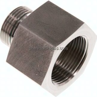 Hydraulik-Reduzierung G 1"(AG)-G 1-1/4"(IG), 1.4571, FKM-Dichtung