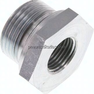 Hydraulik-Reduzierung G 1"(AG)-G 1/2"(IG), Stahl verzinkt, NBR-Dichtung