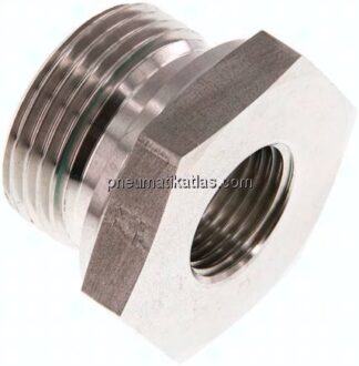 Hydraulik-Reduzierung G 1"(AG)-G 1/2"(IG), 1.4571, FKM-Dichtung