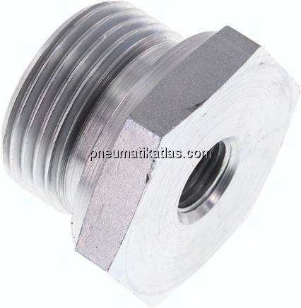 Hydraulik-Reduzierung G 1"(AG)-G 1/4"(IG), Stahl verzinkt, NBR-Dichtung
