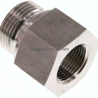 Hydraulik-Reduzierung G 1"(AG)-G 3/4"(IG), 1.4571, FKM-Dichtung