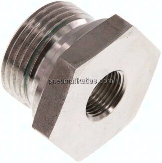 Hydraulik-Reduzierung G 1"(AG)-G 3/8"(IG), 1.4571, FKM-Dichtung