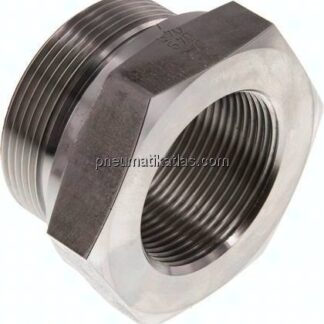 Hydraulik-Reduzierung G 2"(AG)-G 1-1/2"(IG), 1.4571, FKM-Dichtung