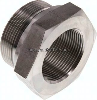 Hydraulik-Reduzierung G 2"(AG)-G 1-1/2"(IG), 1.4571, FKM-Dichtung