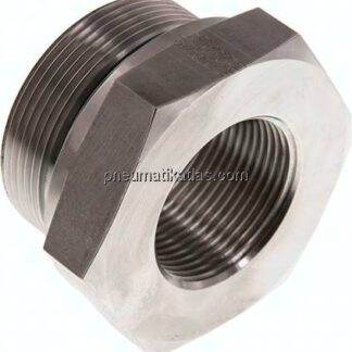 Hydraulik-Reduzierung G 2"(AG)-G 1-1/4"(IG), 1.4571, FKM-Dichtung