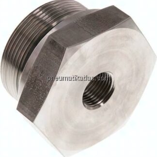 Hydraulik-Reduzierung G 2"(AG)-G 1/2"(IG), 1.4571, FKM-Dichtung