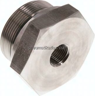 Hydraulik-Reduzierung G 2"(AG)-G 1/2"(IG), 1.4571, FKM-Dichtung