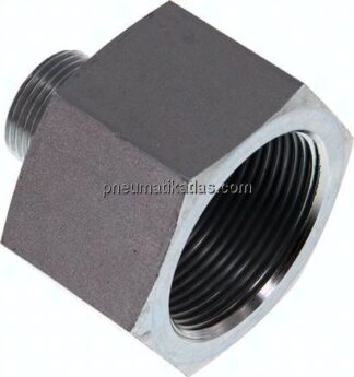 Hydraulik-Reduzierung G 3/4"(AG)-G 1-1/2"(IG), Stahl verzinkt, NBR-Dichtung