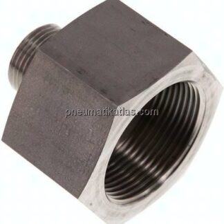 Hydraulik-Reduzierung G 3/4"(AG)-G 1-1/2"(IG), 1.4571, FKM-Dichtung