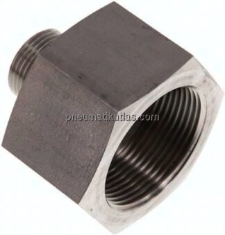 Hydraulik-Reduzierung G 3/4"(AG)-G 1-1/2"(IG), 1.4571, FKM-Dichtung