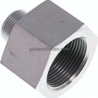 Hydraulik-Reduzierung G 3/4"(AG)-G 1-1/4"(IG), Stahl verzinkt, NBR-Dichtung