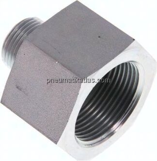 Hydraulik-Reduzierung G 3/4"(AG)-G 1-1/4"(IG), Stahl verzinkt, NBR-Dichtung