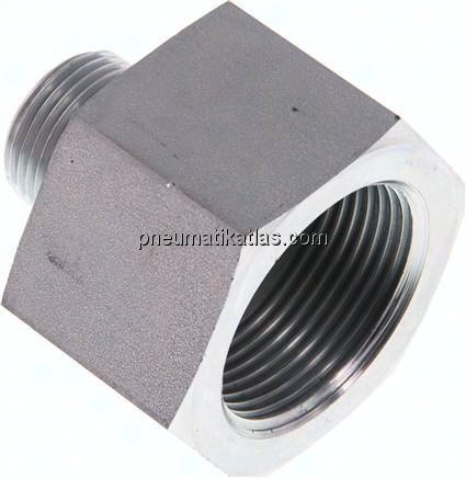 Hydraulik-Reduzierung G 3/4"(AG)-G 1-1/4"(IG), Stahl verzinkt, NBR-Dichtung