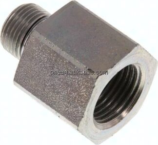 Hydraulik-Reduzierung G 3/8"(AG)-G 1/2"(IG), Stahl verzinkt, NBR-Dichtung