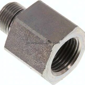 Hydraulik-Reduzierung G 3/8"(AG)-G 1/2"(IG), Stahl verzinkt, NBR-Dichtung