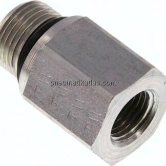 Hydraulik-Reduzierung G 3/8"(AG)-G 1/4"(IG), Stahl verzinkt, NBR-Dichtung
