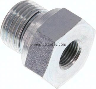Hydraulik-Reduzierung G 3/8"(AG)-G 1/8"(IG), Stahl verzinkt, NBR-Dichtung
