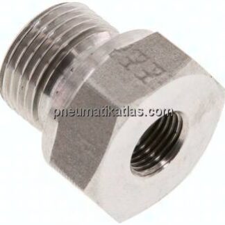 Hydraulik-Reduzierung G 3/8"(AG)-G 1/8"(IG), 1.4571, FKM-Dichtung