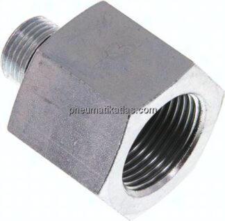 Hydraulik-Reduzierung G 3/8"(AG)-G 3/4"(IG), Stahl verzinkt, NBR-Dichtung
