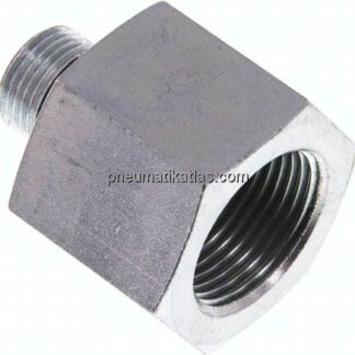 Hydraulik-Reduzierung G 3/8"(AG)-G 3/4"(IG), Stahl verzinkt, NBR-Dichtung