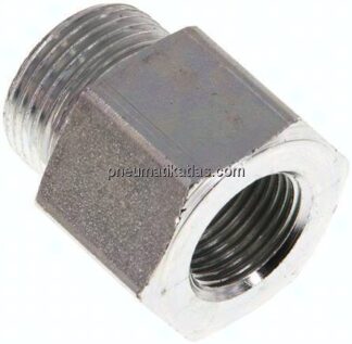 Hydraulik-Reduzierung M 22(AG)-G 3/8"(IG), Stahl verzinkt, ohne Elastomerdichtung
