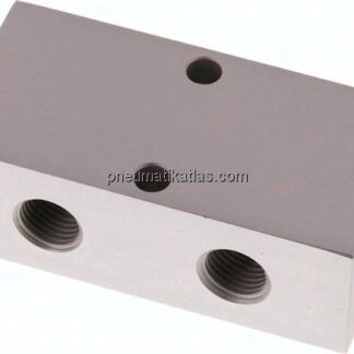 Verteilerleiste 2x G 1/2"-4x G 1/4", Aluminium eloxiert