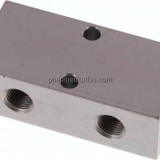 Verteilerleiste 2x G 1/4"-4x G 1/8", Aluminium eloxiert