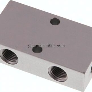 Verteilerleiste 2x G 3/8"-4x G 1/4", Aluminium eloxiert