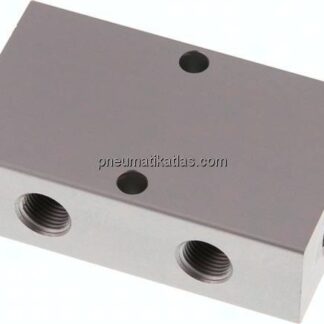 Verteilerleiste 2x G 3/8"-4x G 1/8", Aluminium eloxiert