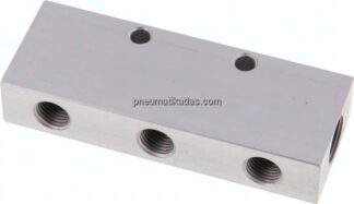 Verteilerleiste 2x G 3/8"-6x G 1/4", Aluminium eloxiert