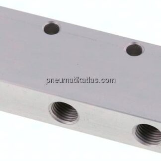 Verteilerleiste 2x G 3/8"-6x G 1/4", Aluminium eloxiert