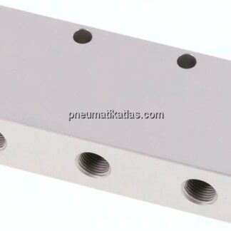Verteilerleiste 2x G 3/8"-6x G 1/8", Aluminium eloxiert