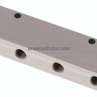 Verteilerleiste 2x G 1/4"-8x G 1/8", Aluminium eloxiert
