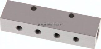 Verteilerleiste 2x G 1/8"-8x M 5, Aluminium eloxiert