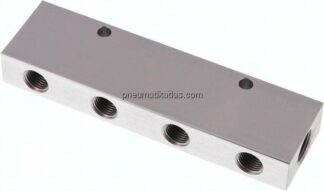 Verteilerleiste 2x G 3/8"-8x G 1/4", Aluminium eloxiert