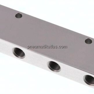 Verteilerleiste 2x G 3/8"-8x G 1/4", Aluminium eloxiert