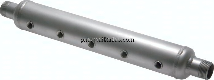 Verteilerleiste 2x R 1"-10x G 1/4", 1.4571