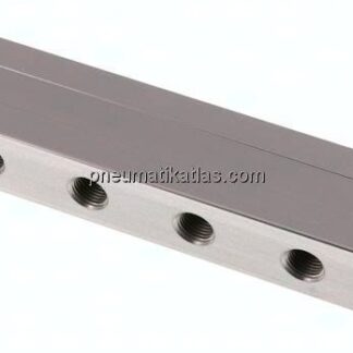 Verteilerleiste 2x G 1/2"-12x G 1/4", Aluminium eloxiert