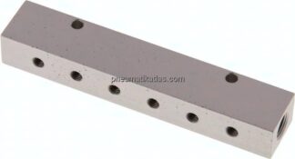 Verteilerleiste 2x G 1/8"-12x M 5, Aluminium eloxiert