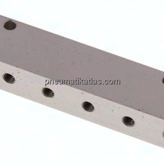 Verteilerleiste 2x G 1/8"-12x M 5, Aluminium eloxiert