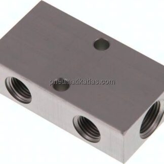 Verteilerleiste 2x G 3/8"-2x G 1/4", Aluminium eloxiert