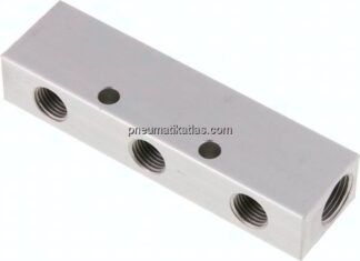 Verteilerleiste 2x G 3/8"-3x G 1/4", Aluminium eloxiert