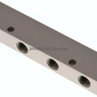 Verteilerleiste 2x G 3/8"-4x G 1/4", Aluminium eloxiert