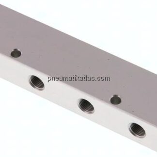 Verteilerleiste 2x G 3/8"-4x G 1/8", Aluminium eloxiert