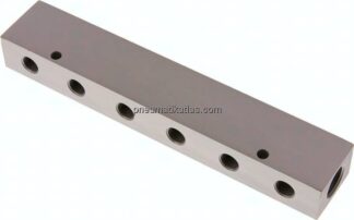 Verteilerleiste 2x G 1/2"-6x G 1/4", Aluminium eloxiert