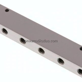 Verteilerleiste 2x G 1/4"-6x G 1/8", Aluminium eloxiert