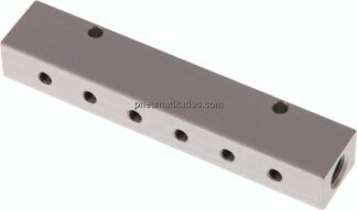 Verteilerleiste 2x G 1/8"-6x M 5, Aluminium eloxiert