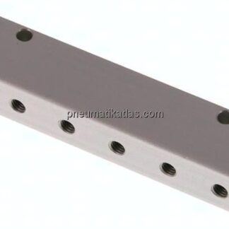Verteilerleiste 2x G 1/8"-6x M 5, Aluminium eloxiert